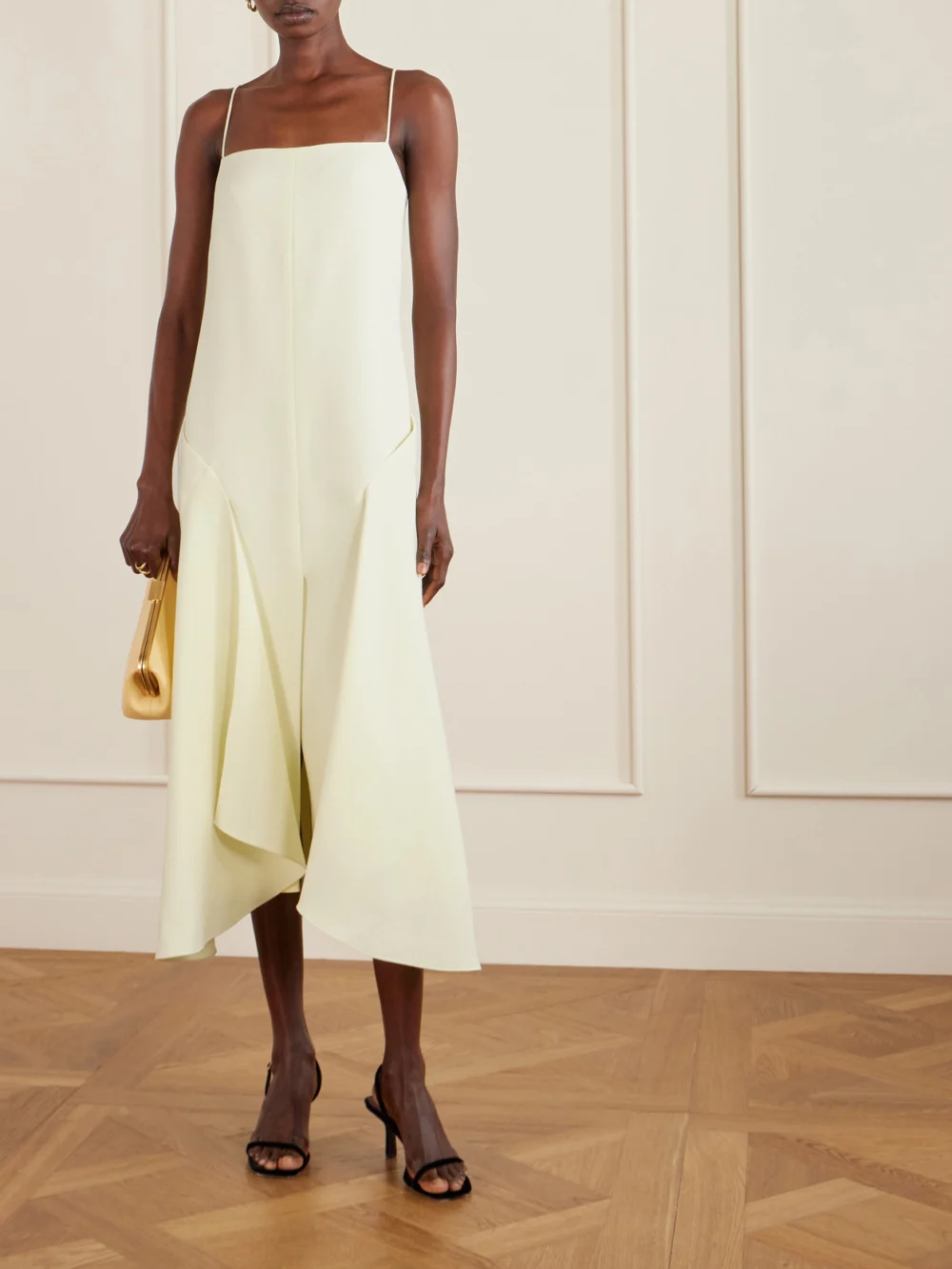 Brandon Maxwell The Darby Crepe Midi Dress, worn by a model