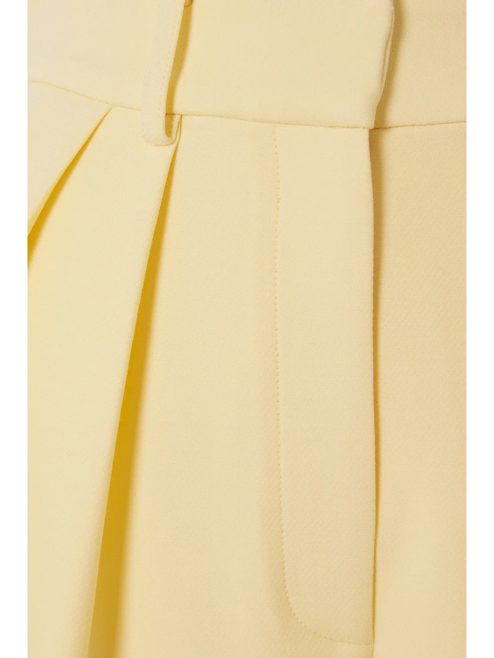 Close-up detail of the Brandon Maxwell The Holland Wool-blend Crepe Wide-leg Pants