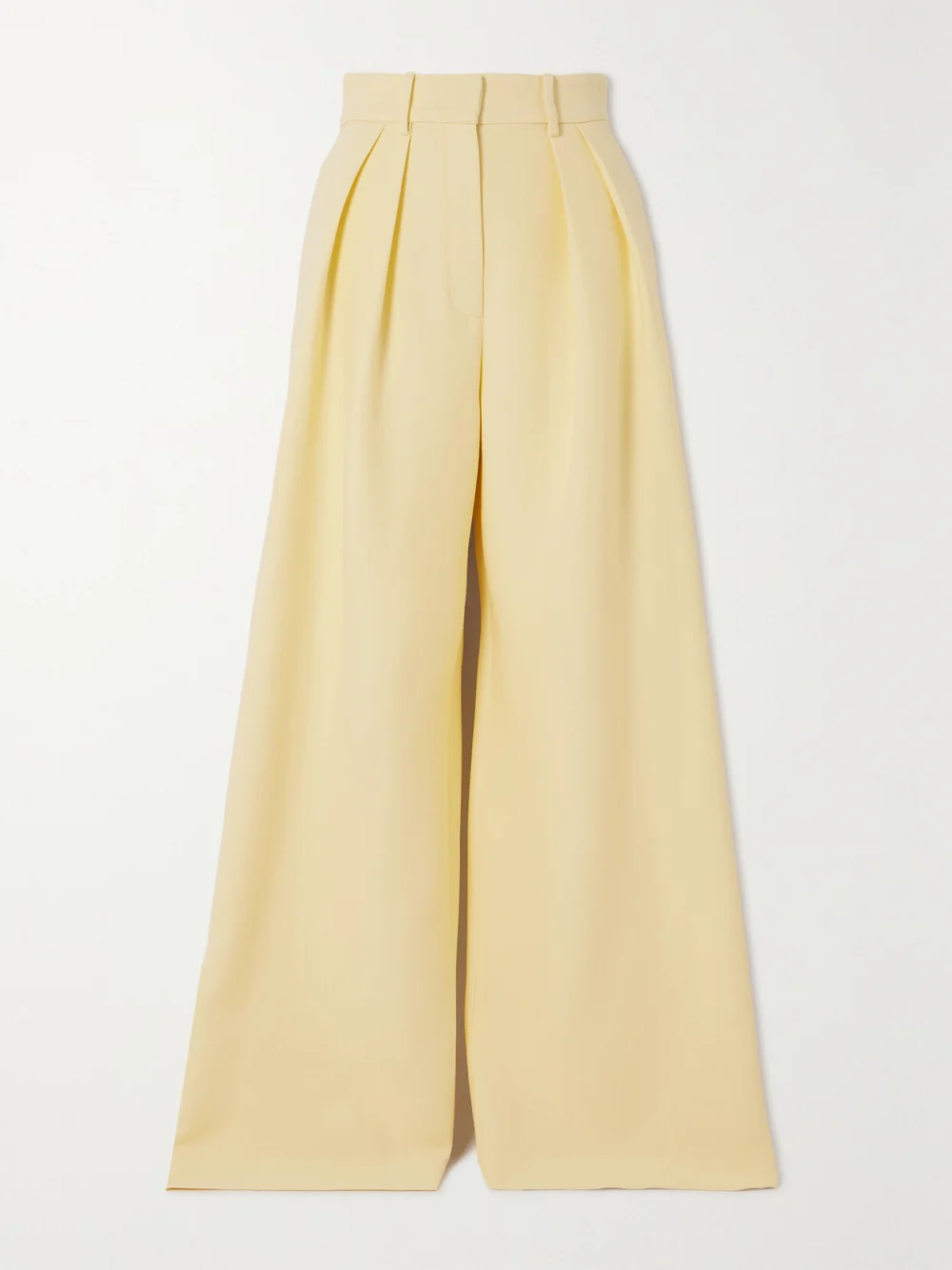 Brandon Maxwell The Holland Wool-blend Crepe Wide-leg Pants in yellow