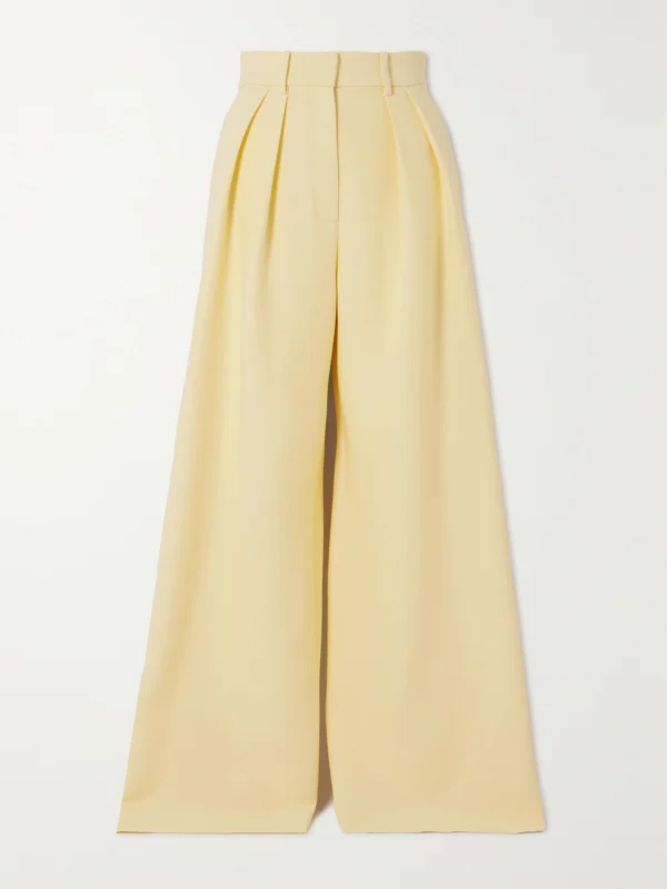 Brandon Maxwell The Holland Wool-blend Crepe Wide-leg Pants