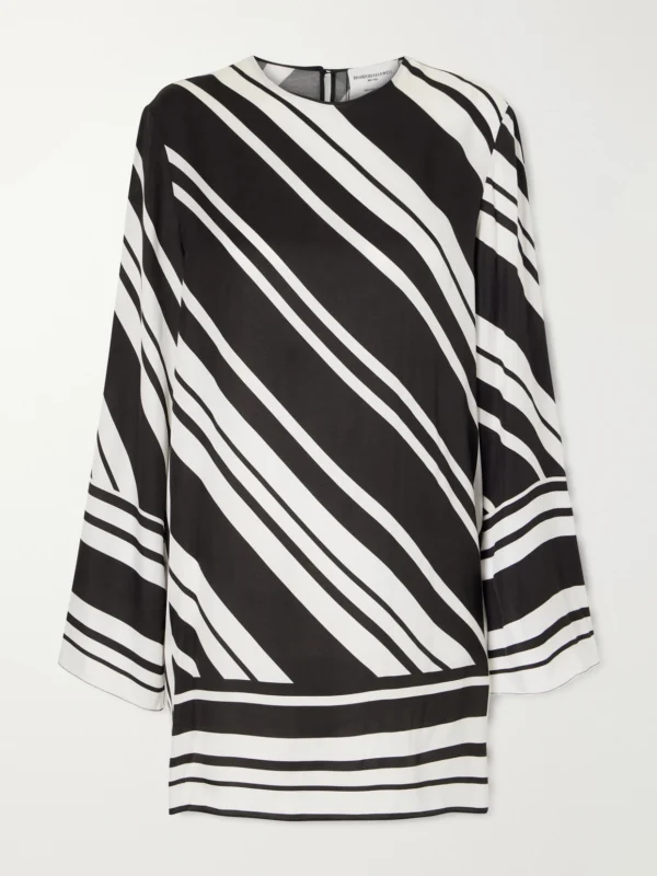 Brandon Maxwell The Leni Striped Twill Mini Dress