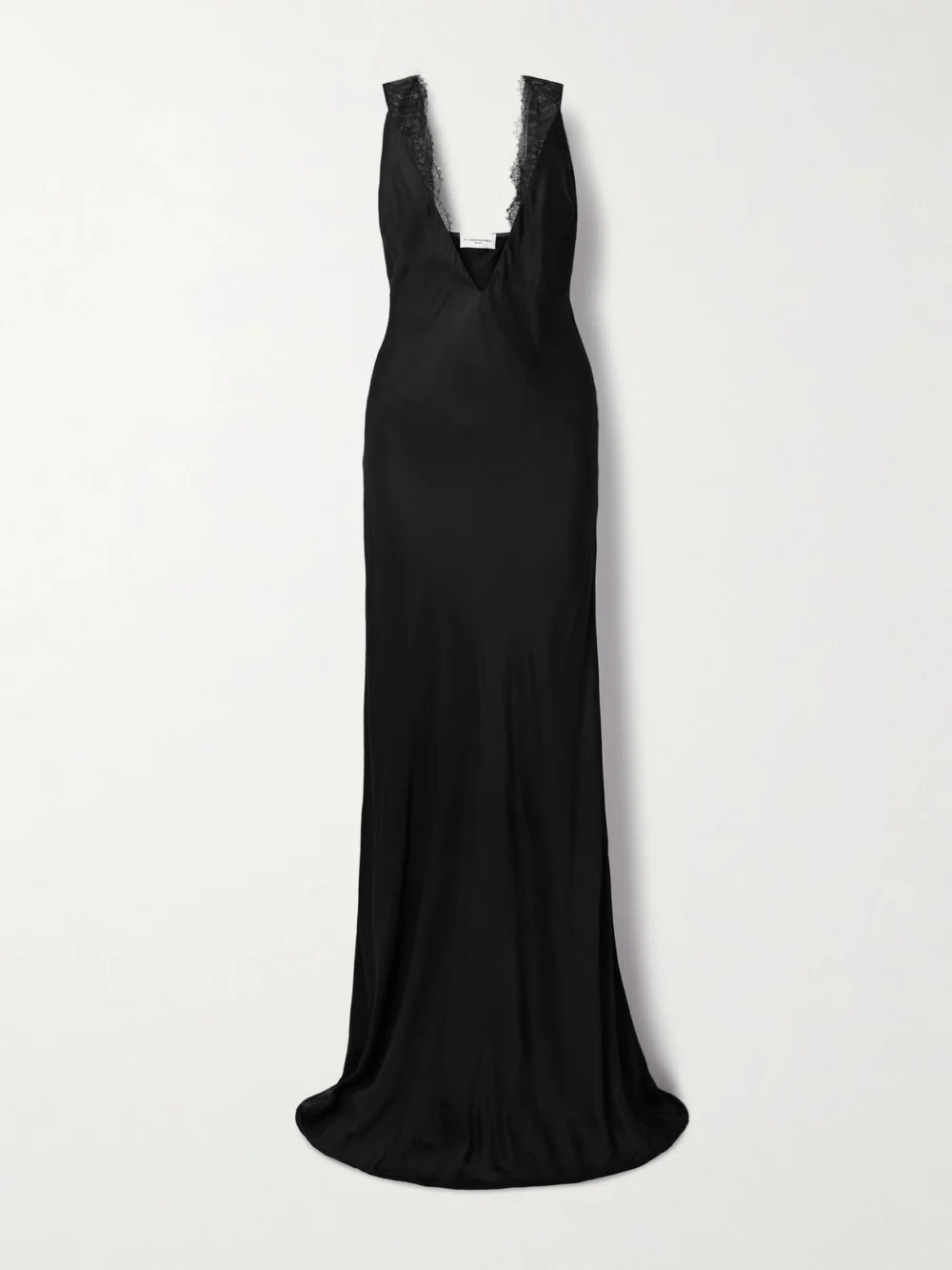 Brandon Maxwell The Malone Lace-trimmed Twill Gown in black