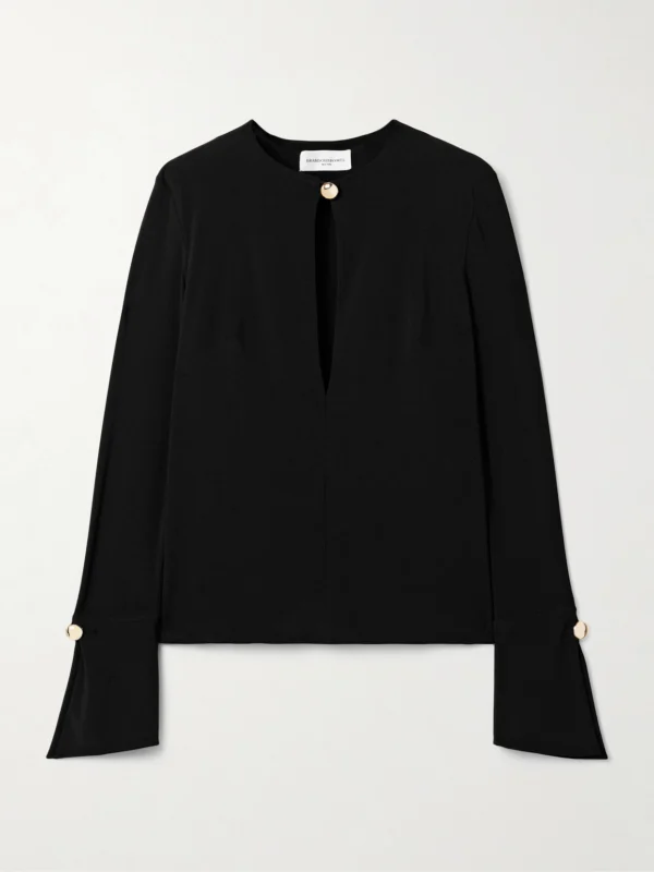 Brandon Maxwell The Marla Cutout Stretch-jersey Top
