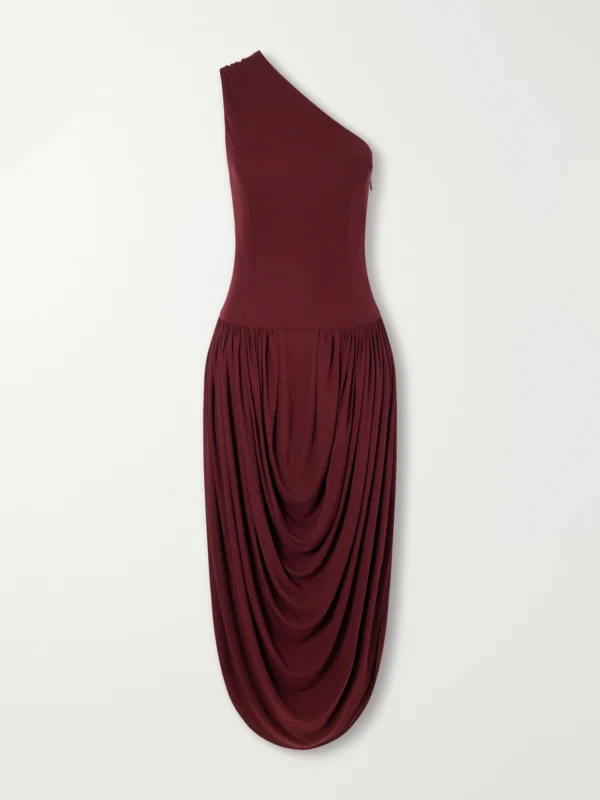 Brandon Maxwell The Mila One-shoulder Draped Jersey Maxi Dress