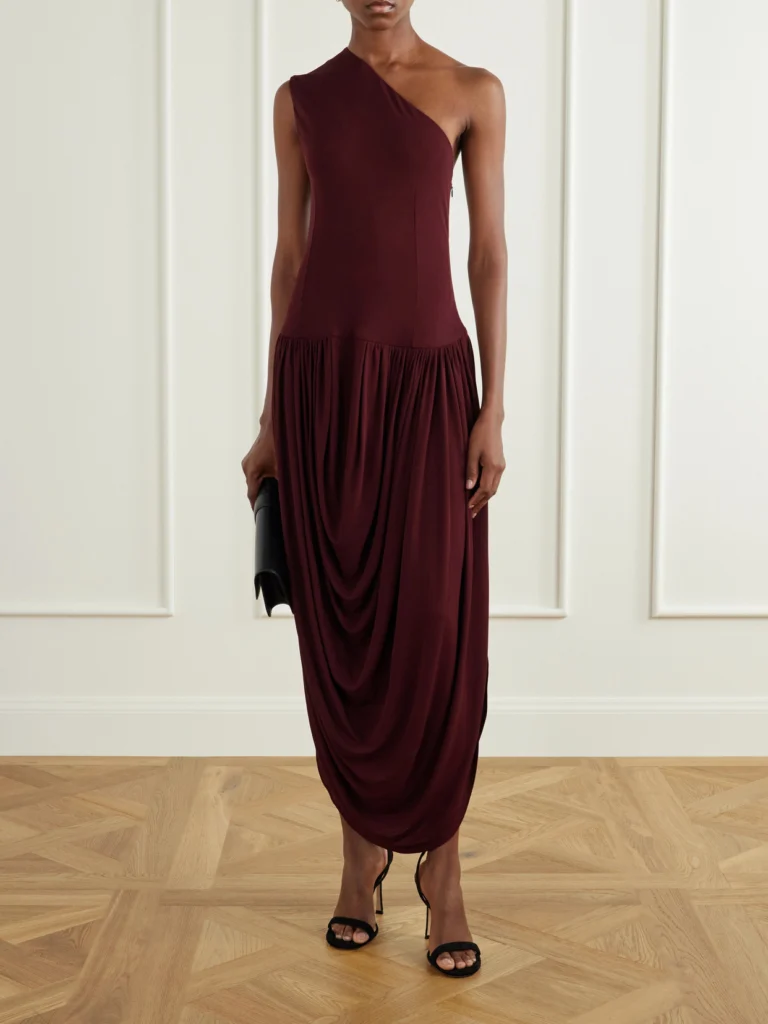 Brandon Maxwell The Mila One-shoulder Draped Jersey Maxi Dress