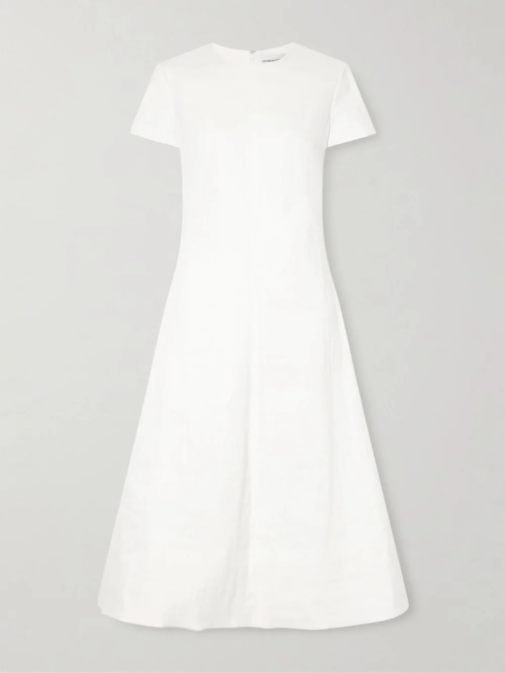 Brandon Maxwell The Ridley Linen-blend Midi Dress in white