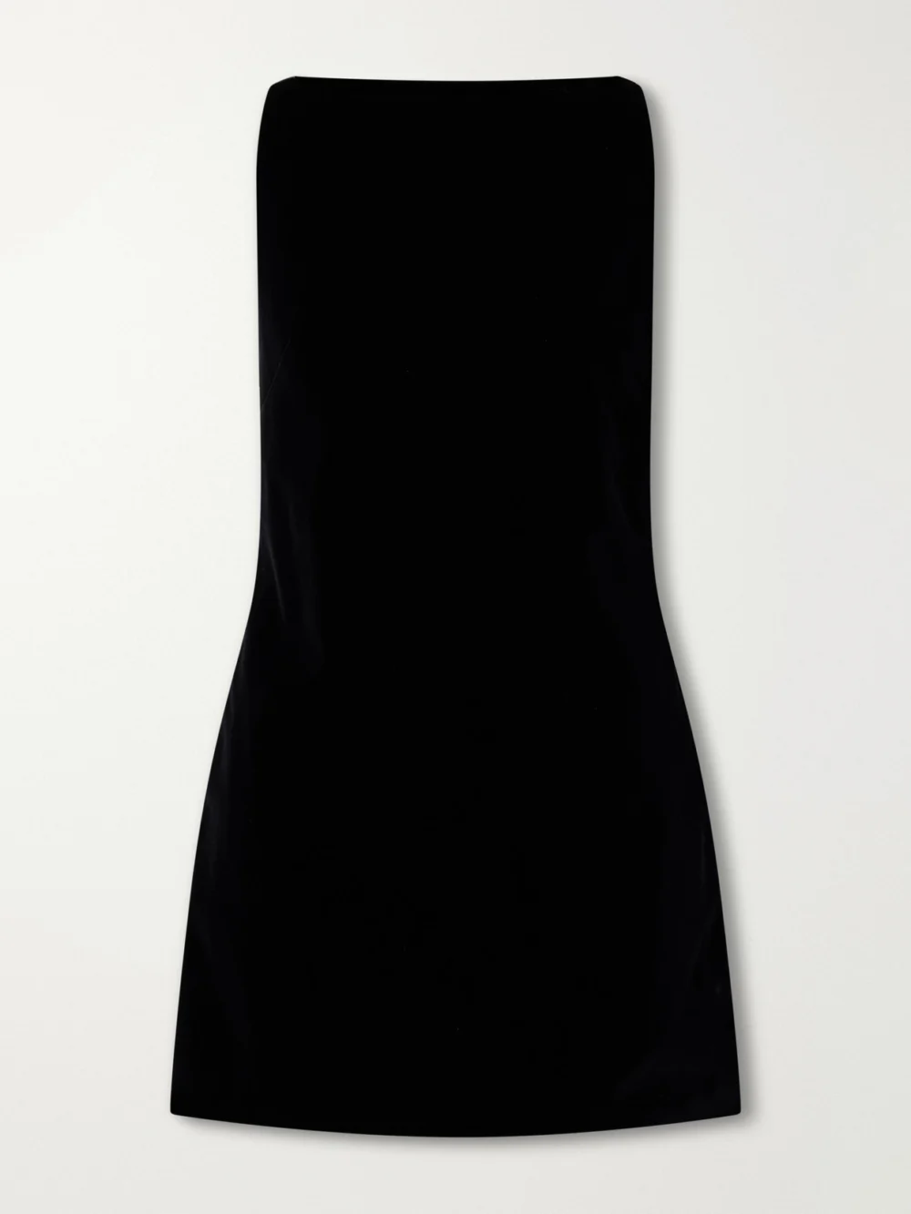 Brandon Maxwell The Sable Paneled Cotton-blend Velvet Mini Dress in black