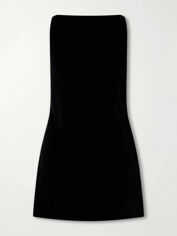 Brandon Maxwell The Sable Paneled Cotton-blend Velvet Mini Dress