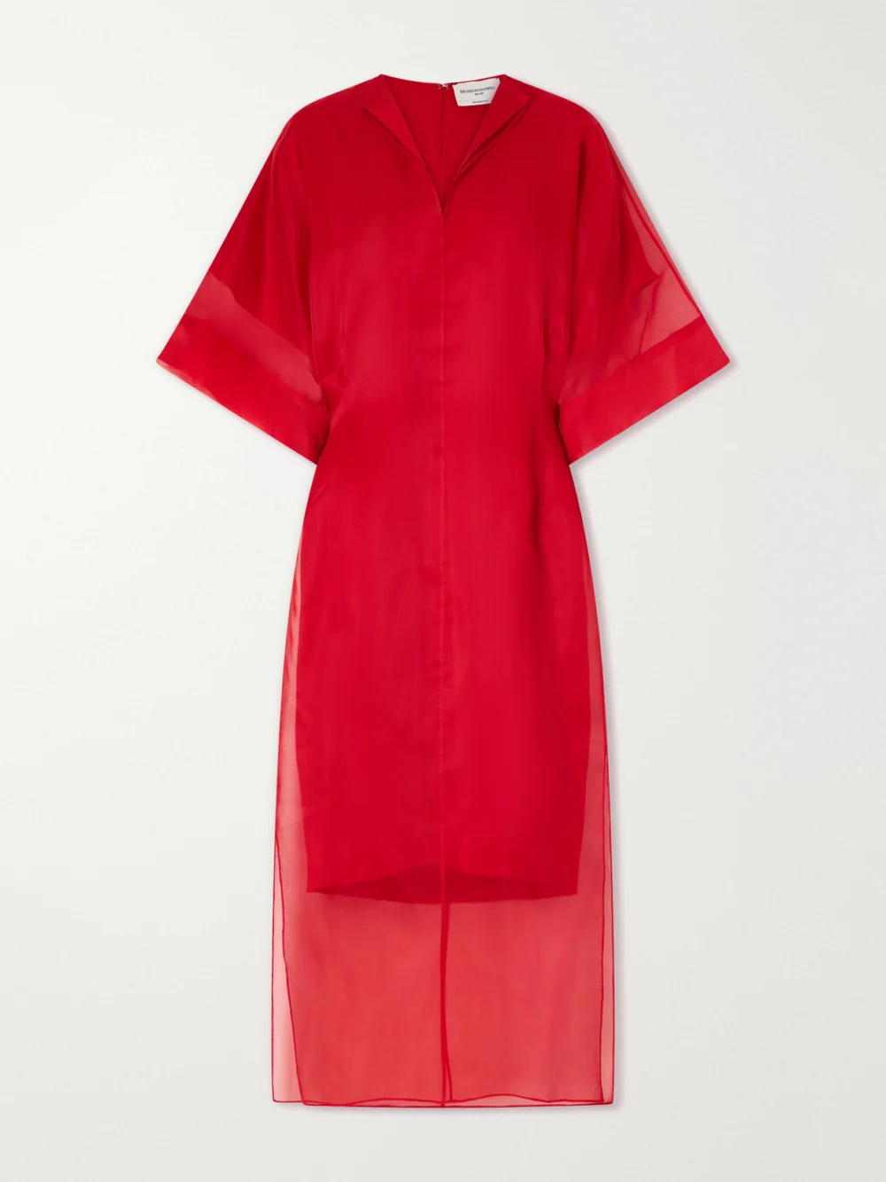 Brandon Maxwell The Zuri Silk-organza Midi Dress in red