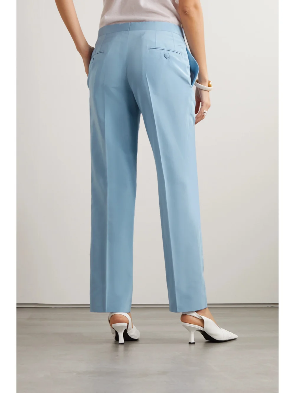 Back view of the Brioni Silk and Cotton-blend Straight-leg Pants