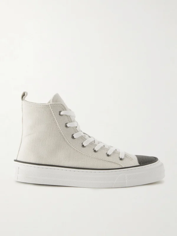 Brunello Cucinelli Bead-embellished Canvas Sneakers