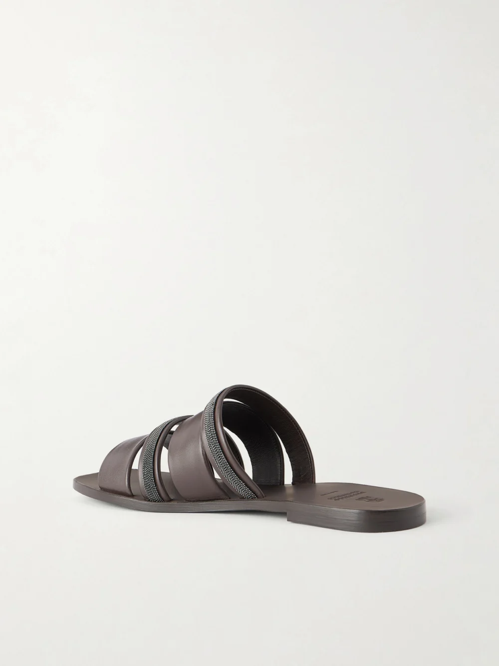Back view of the Brunello Cucinelli Embellished Leather Sandals