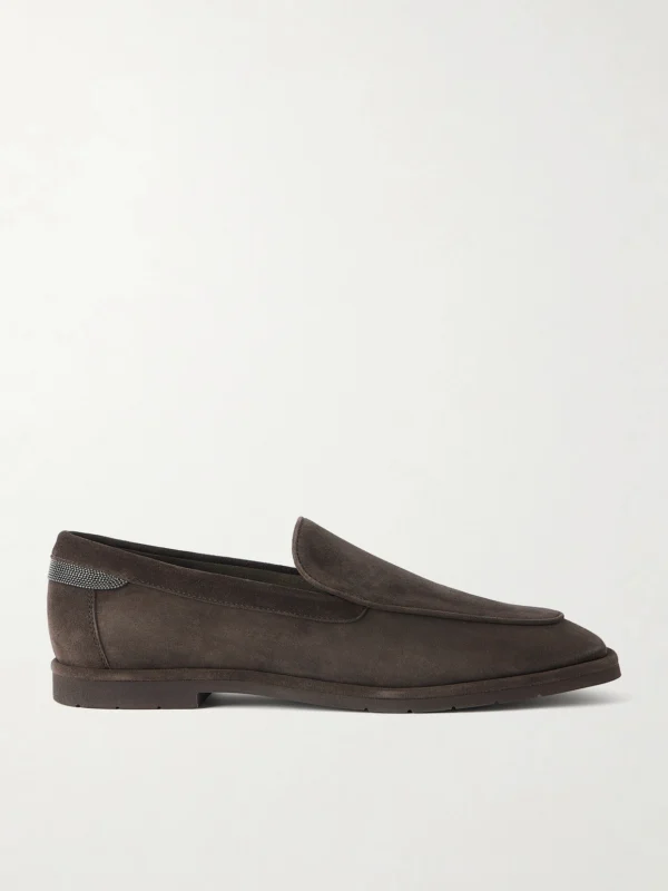 Brunello Cucinelli Embellished Suede Loafers