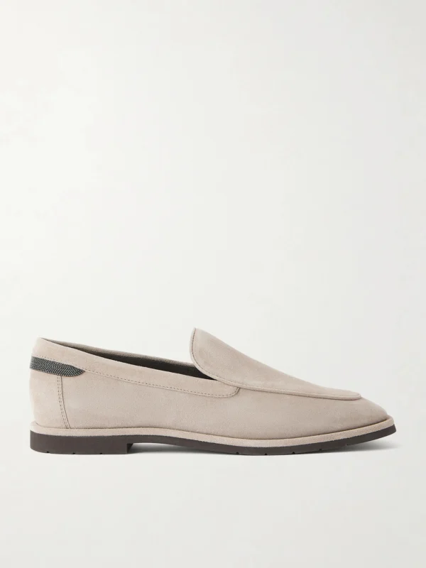 Brunello Cucinelli Embellished Suede Loafers