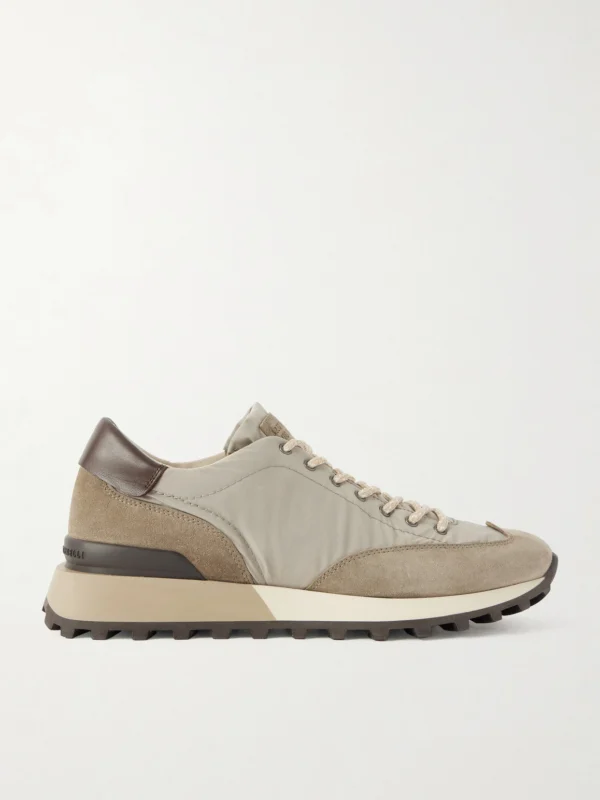 Brunello Cucinelli Leather and Suede-trimmed Shell Sneakers