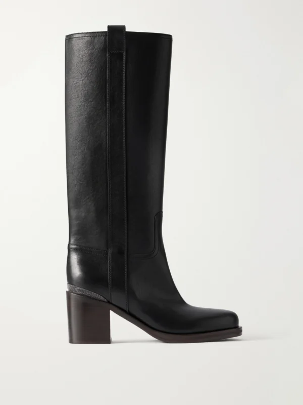 Brunello Cucinelli Leather Knee Boots