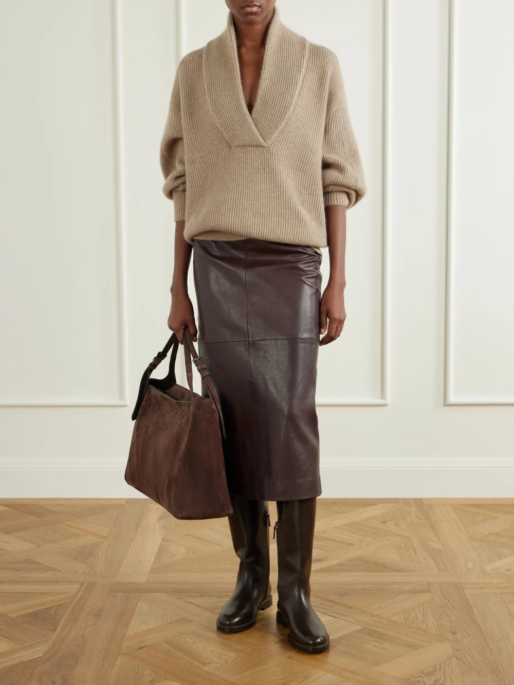 Brunello Cucinelli Ribbed-knit Cashmere Sweater, worn by a model