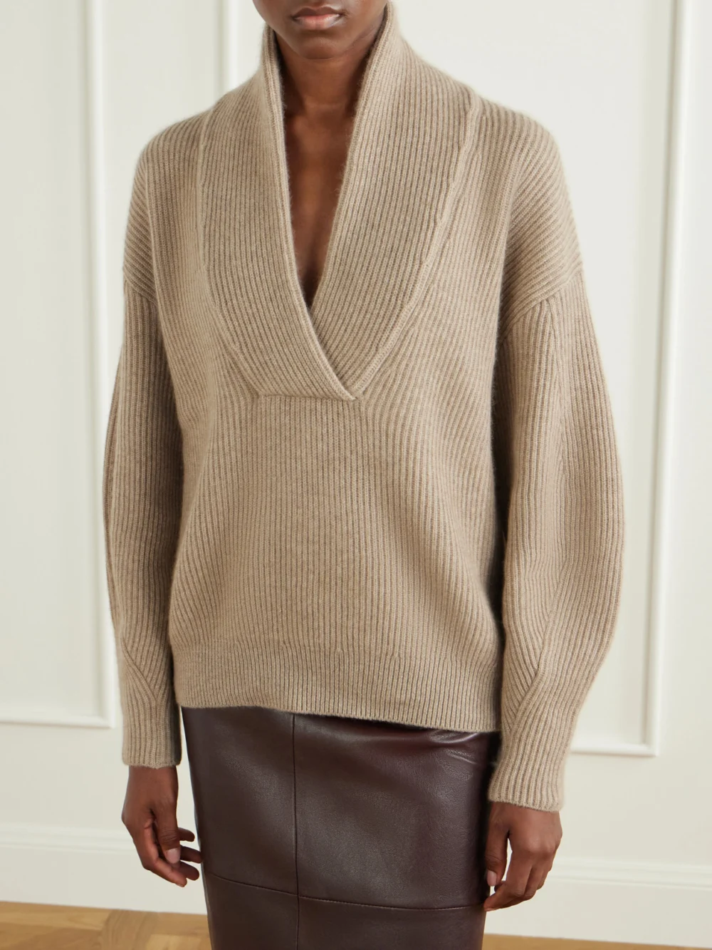 Side view of the Brunello Cucinelli Ribbed-knit Cashmere Sweater