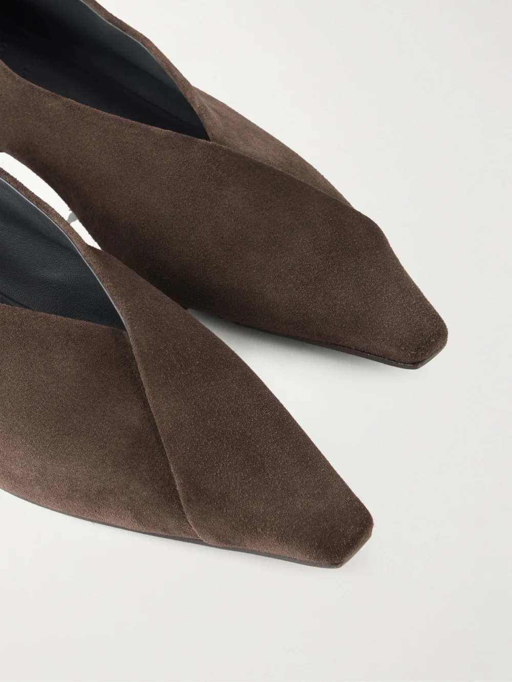 Close-up detail of the Brunello Cucinelli Suede Ballerina Flats