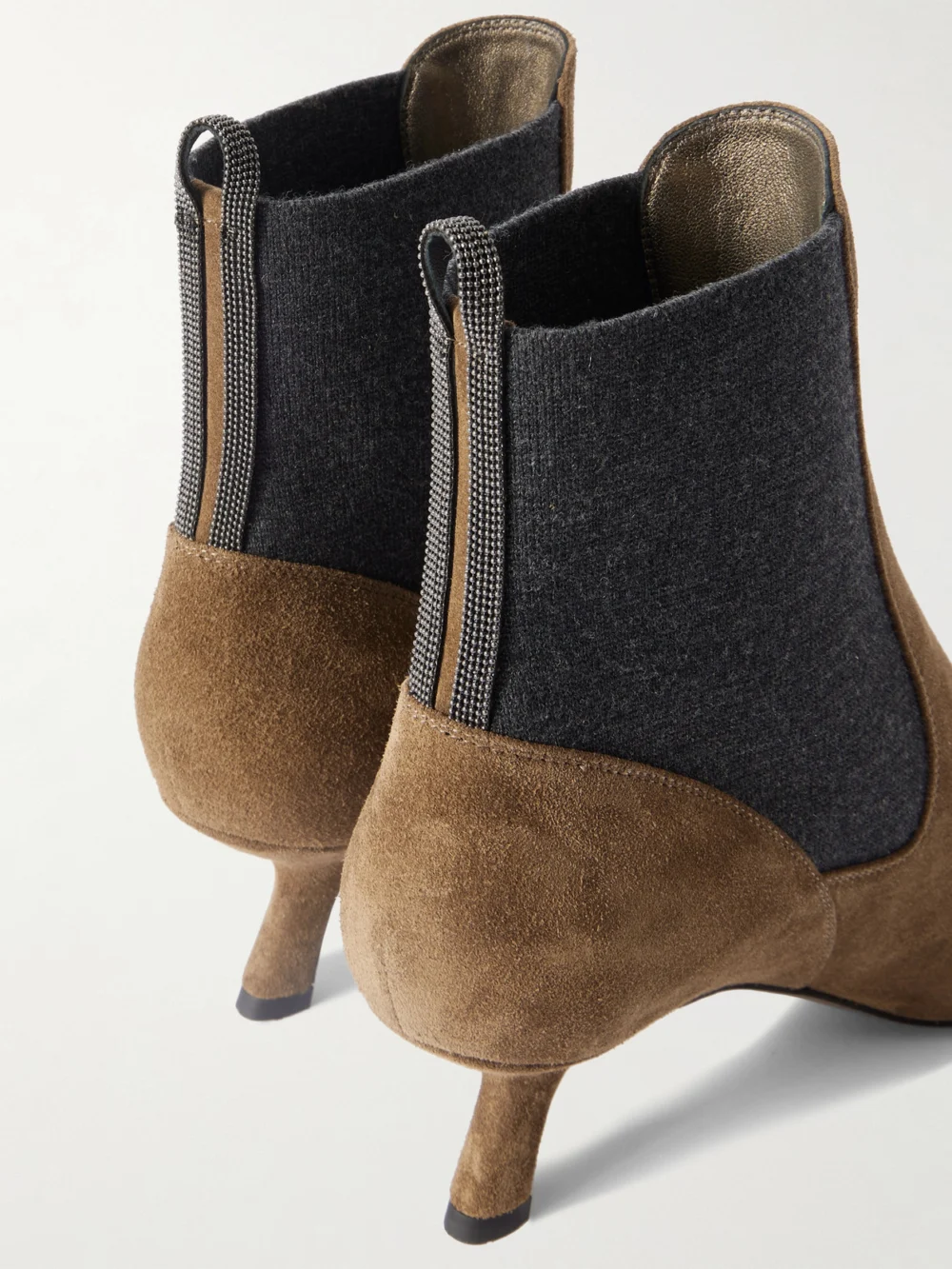 Close-up detail of the Brunello Cucinelli Suede Chelsea Boots