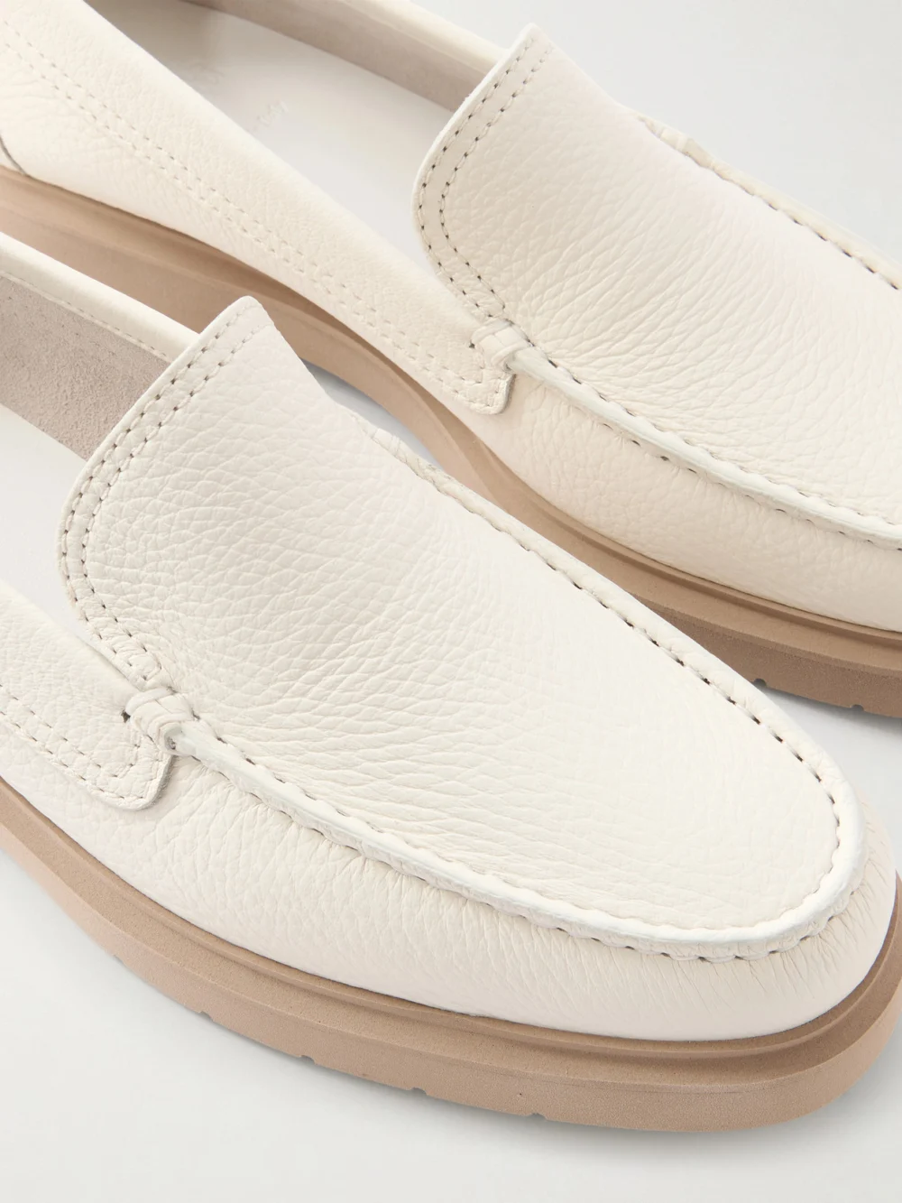 Close-up detail of the Brunello Cucinelli Textured-leather Loafers