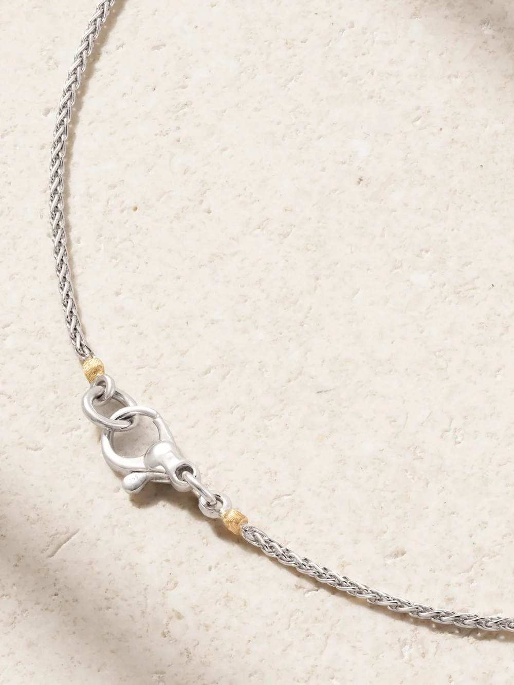 Back view of the Buccellati 14-karat White and Yellow Gold Diamond and Sapphire Necklace