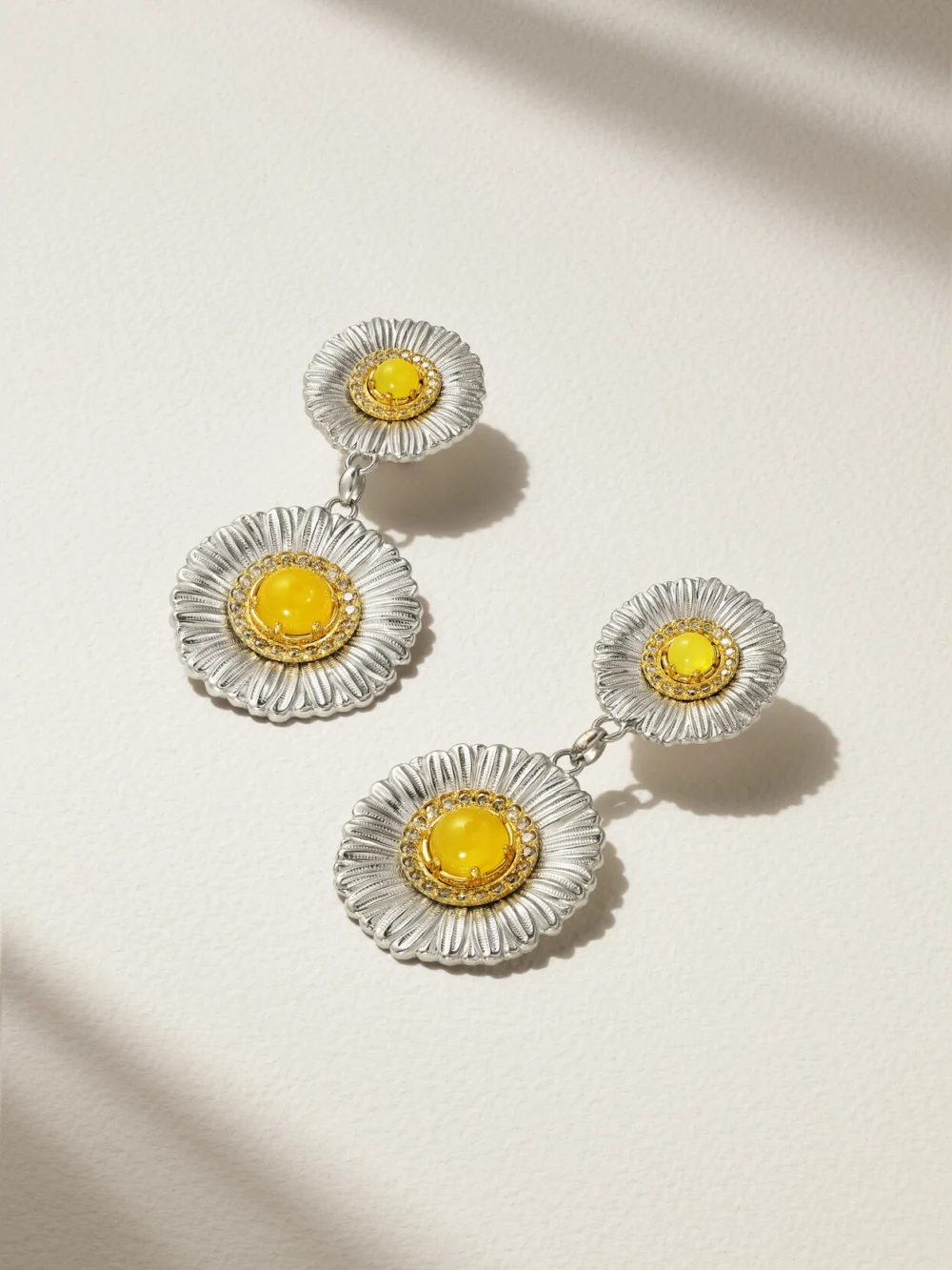 Buccellati Daisy Gold-plated Sterling Silver, Agate and Diamond Earrings