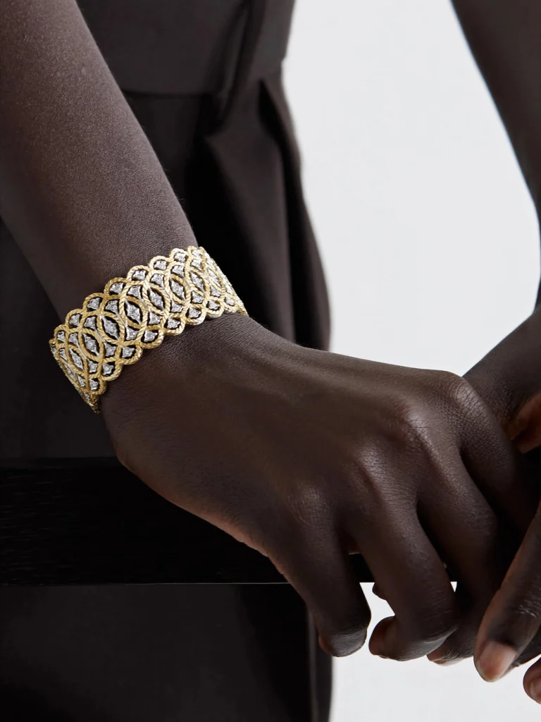 Buccellati Étoilée 18-karat Yellow and White Gold Diamond Cuff