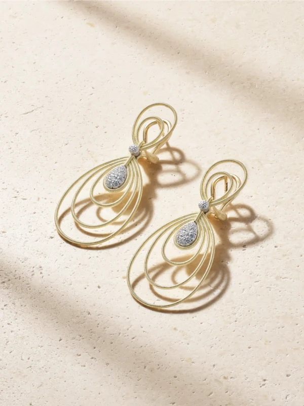 Buccellati Hawaii 18-karat Yellow and White Gold Diamond Earrings