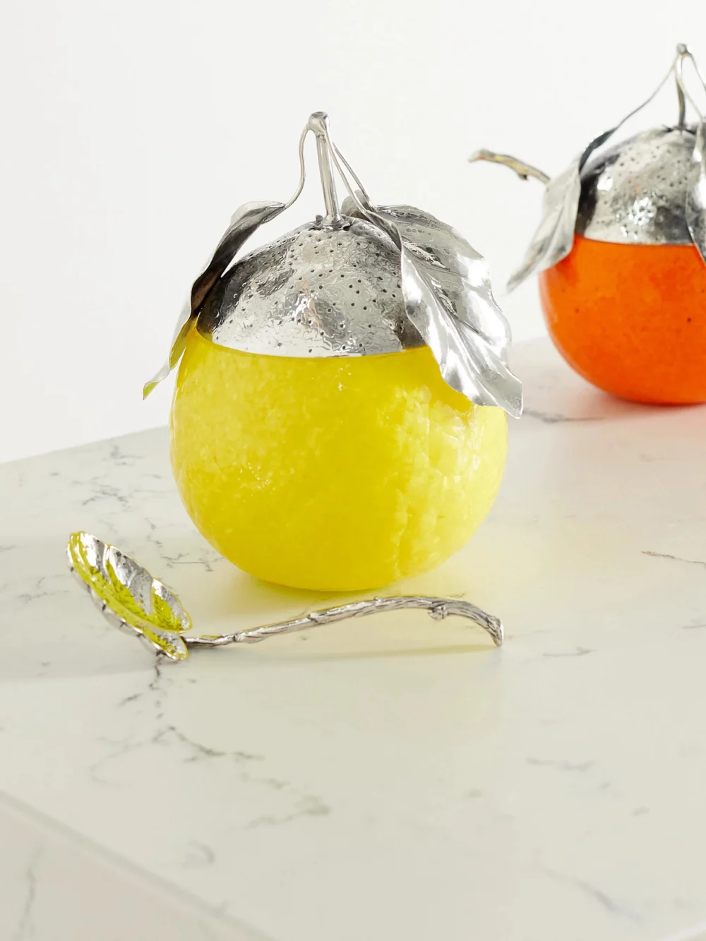 Buccellati Lemon Sterling Silver and Glass Jam Jar, styled view
