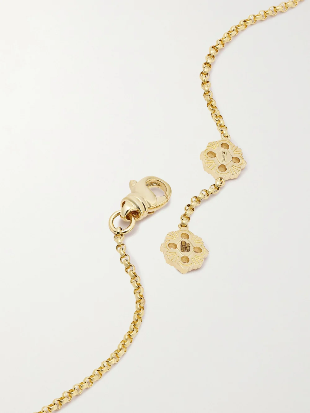 Back view of the Buccellati Opera Tulle 18-karat Gold and Enamel Necklace