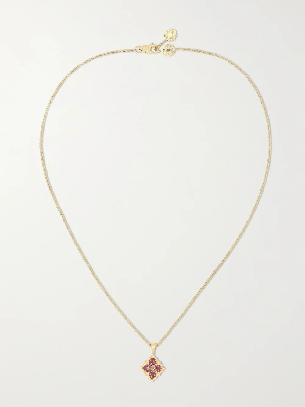 Buccellati Opera Tulle 18-karat Gold and Enamel Necklace