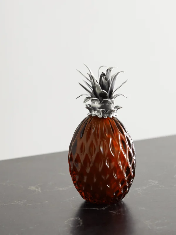 Buccellati Pineapple Sterling Silver and Glass Table Marker