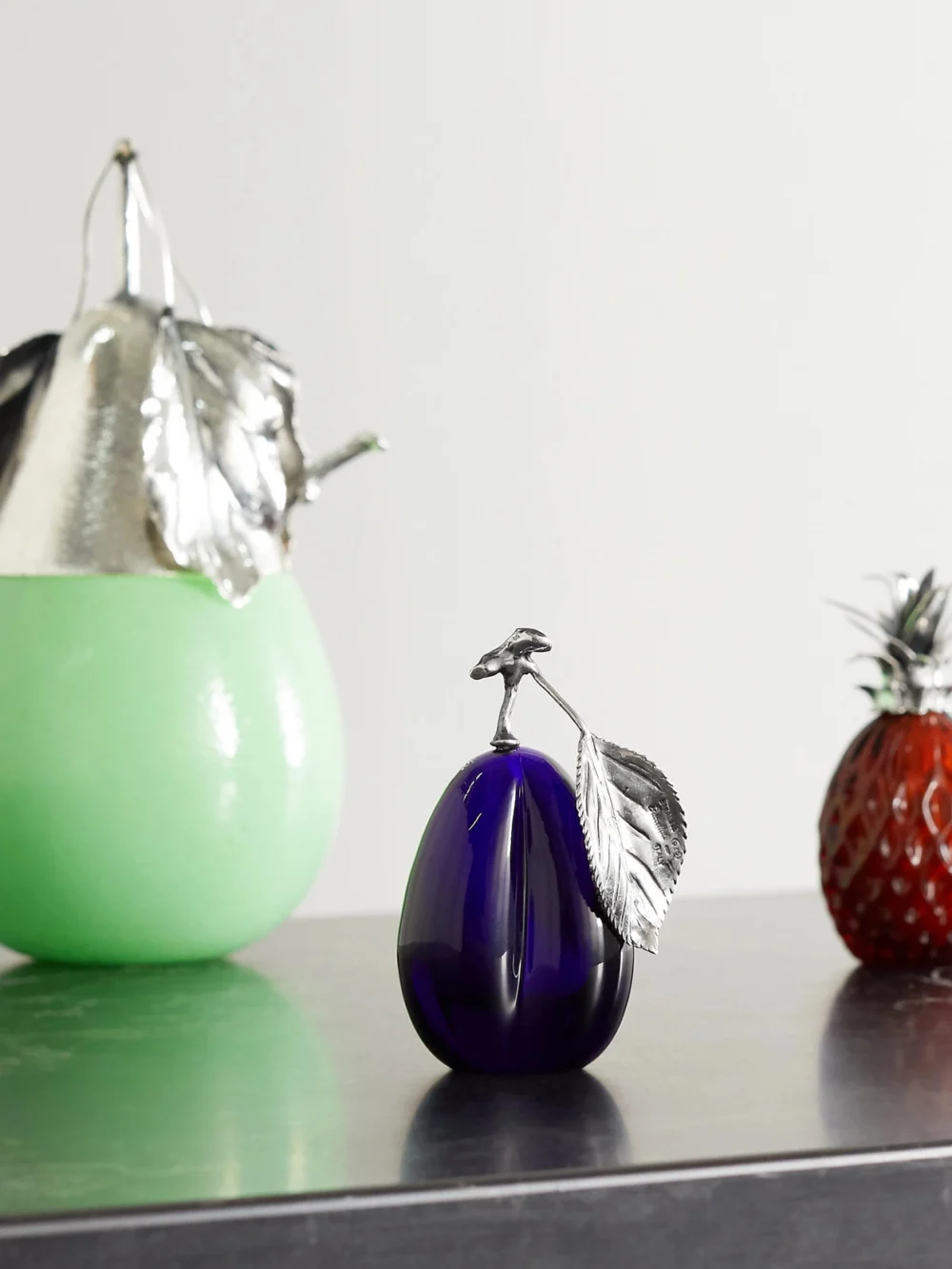 Buccellati Plum Sterling Silver and Glass Table Marker, styled view