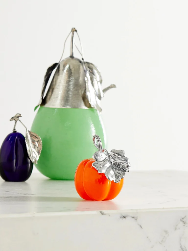 Buccellati Pumpkin Sterling Silver and Glass Table Marker