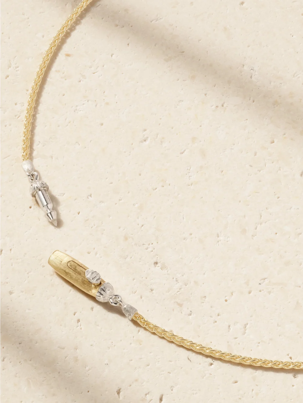 Back view of the Buccellati Ramage 18-karat Yellow and White Gold Diamond Necklace