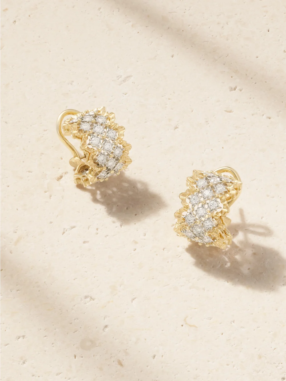 Buccellati Rombi 18-karat Yellow and White Gold Diamond Earrings