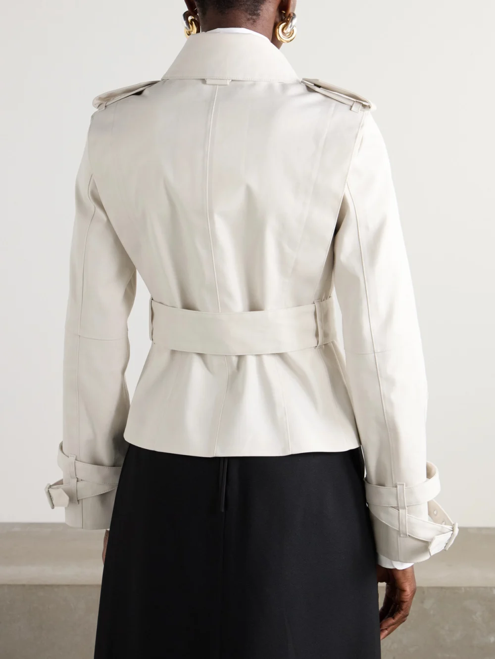 Back view of the Burberry Belted Cotton-canvas Jacket