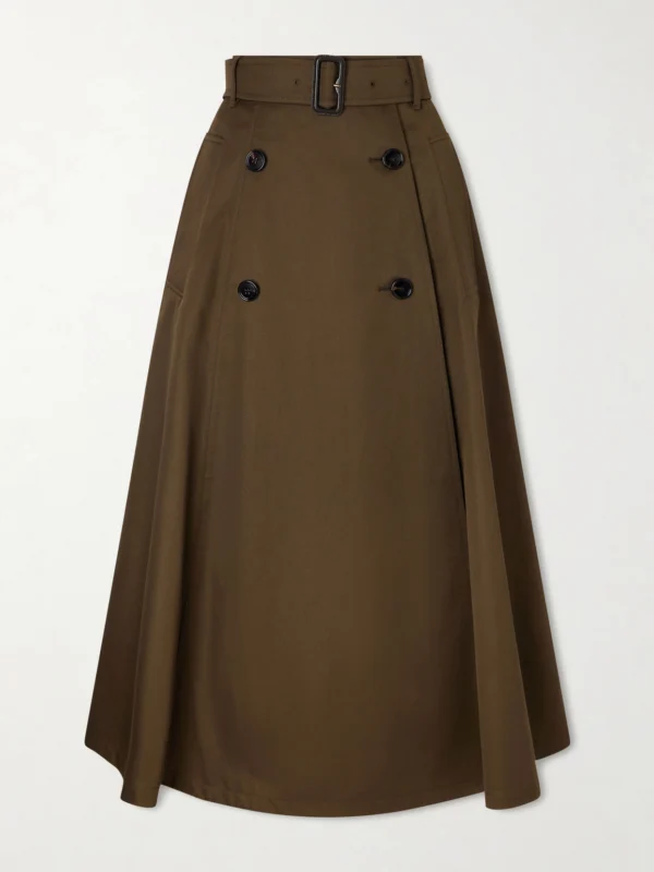 Burberry Belted Cotton Midi Skirt