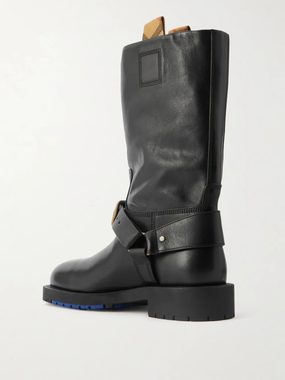 Back view of the Burberry Buckled Leather Boots