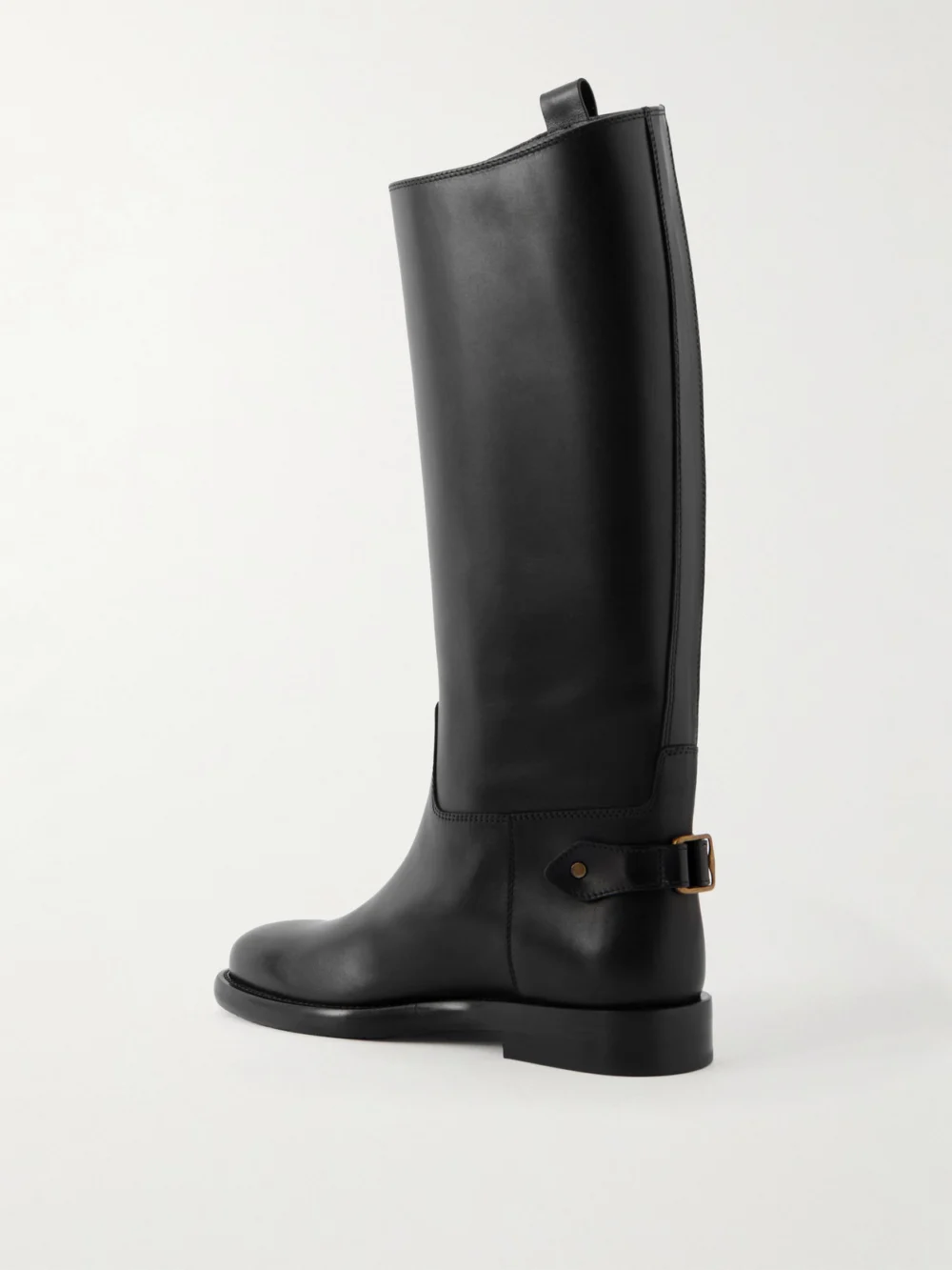 Back view of the Burberry Buckled Leather Knee Boots