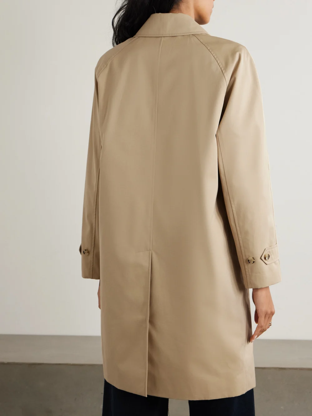 Back view of the Burberry Camden Organic Cotton-gabardine Coat