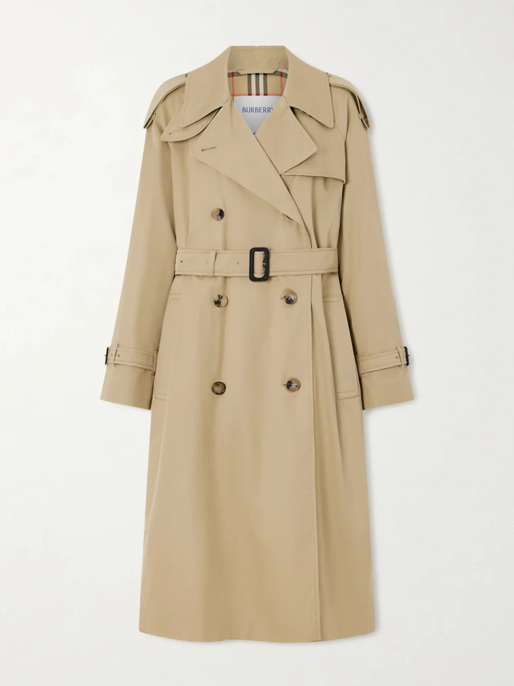 Burberry Castleford Double-breasted Belted Cotton-gabardine Trench Coat in beige