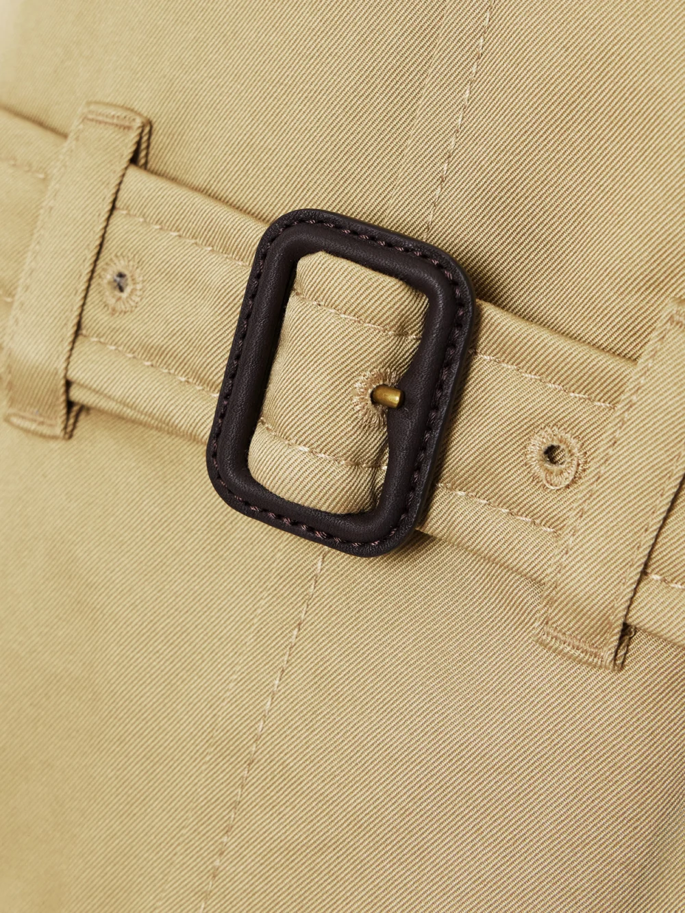 Close-up detail of the Burberry Castleford Double-breasted Cotton-gabardine Trench Coat