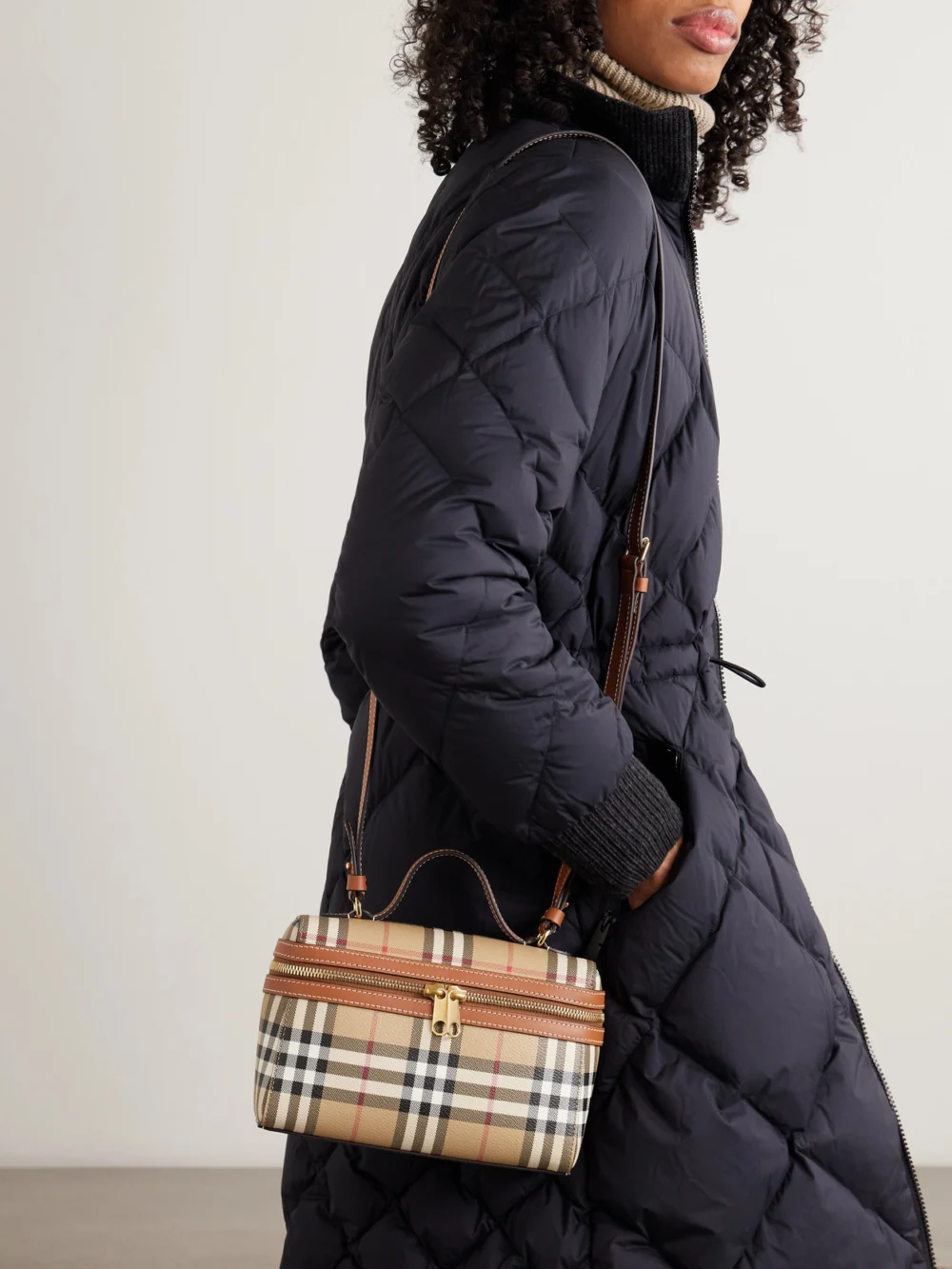 Burberry Check Vanity Bag, styled view