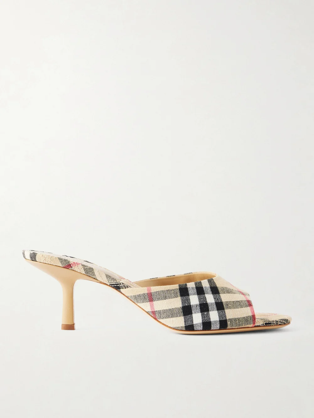 Burberry Checked Canvas Mules in beige