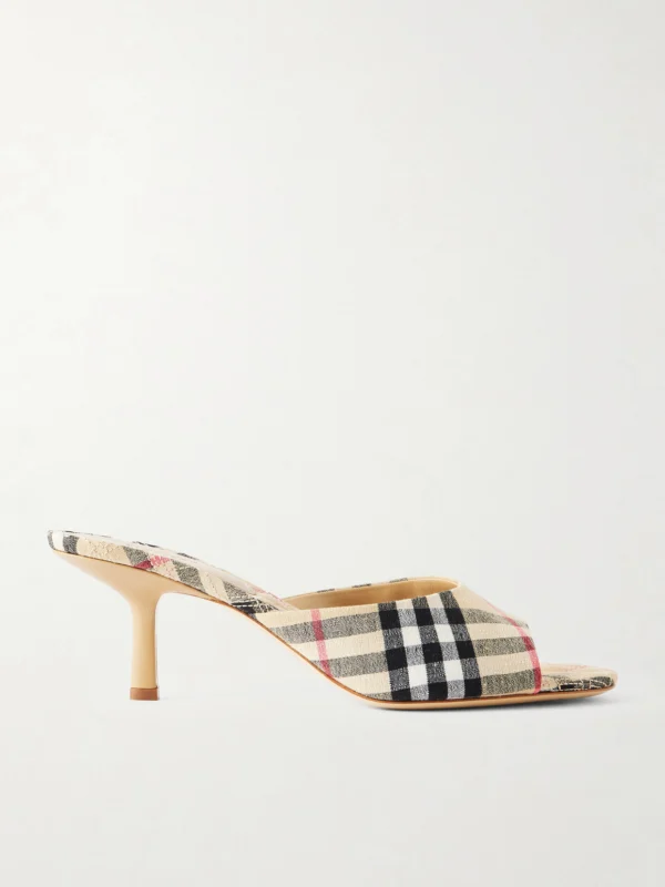 Burberry Checked Canvas Mules