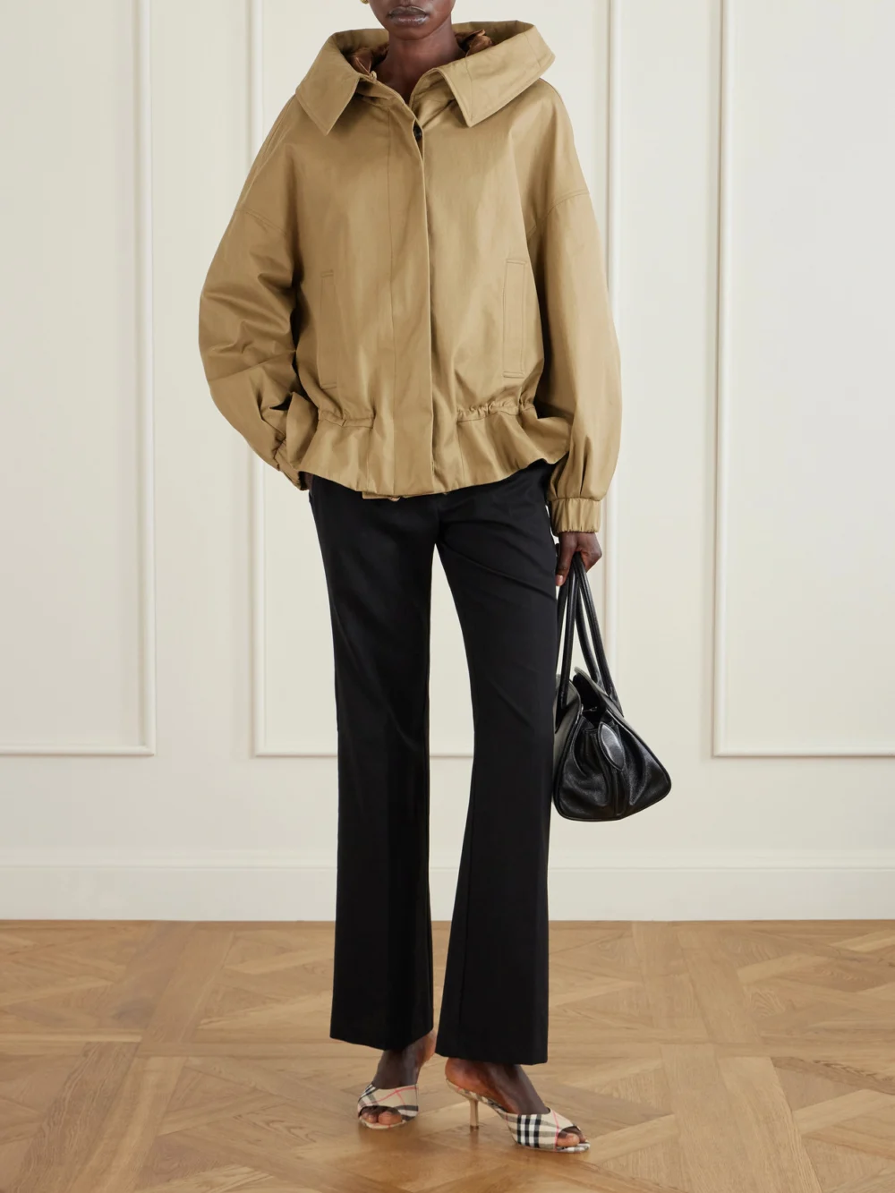 Burberry Checked Canvas Mules, styled view