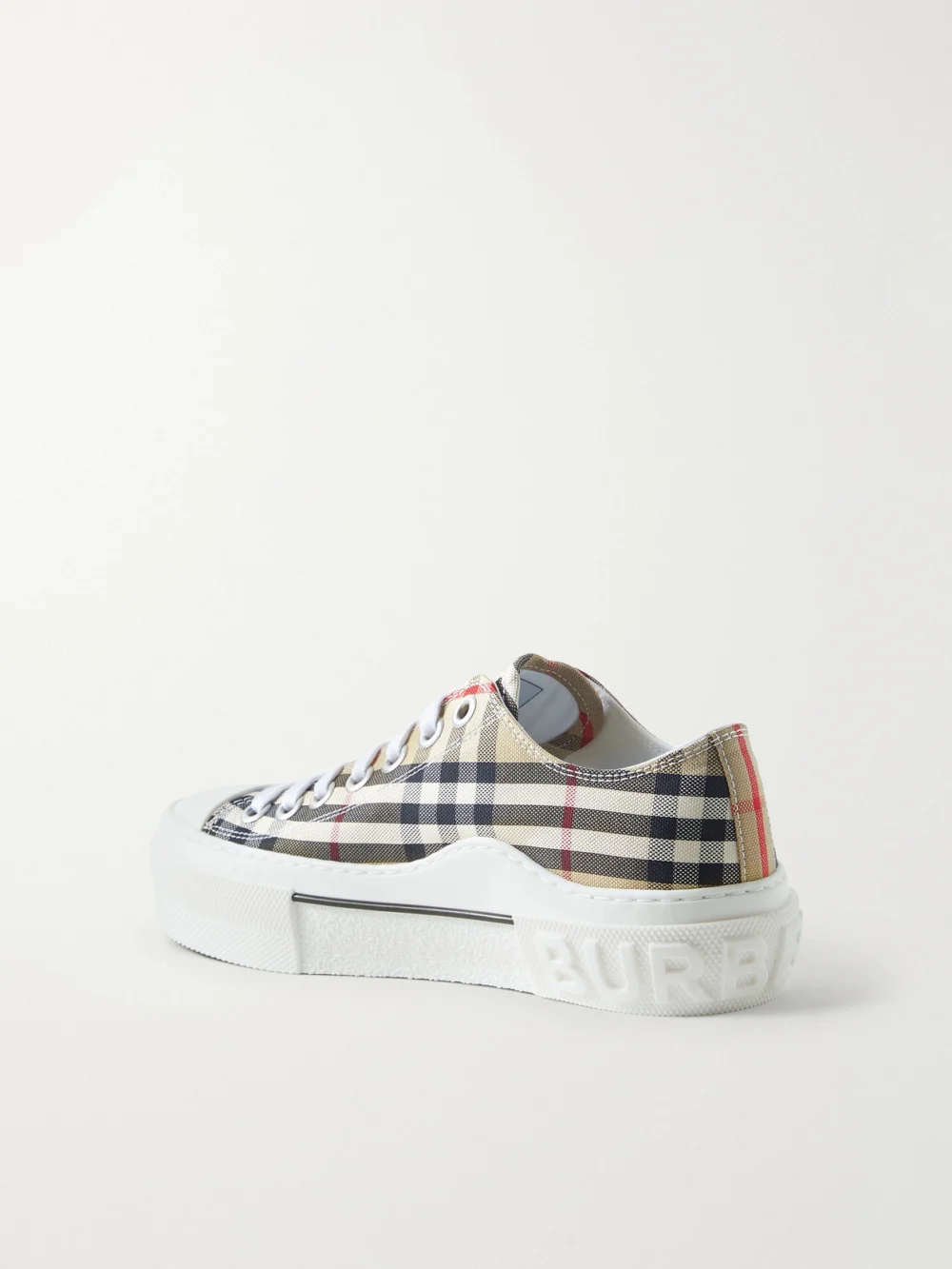 Back view of the Burberry Checked Canvas Sneakers