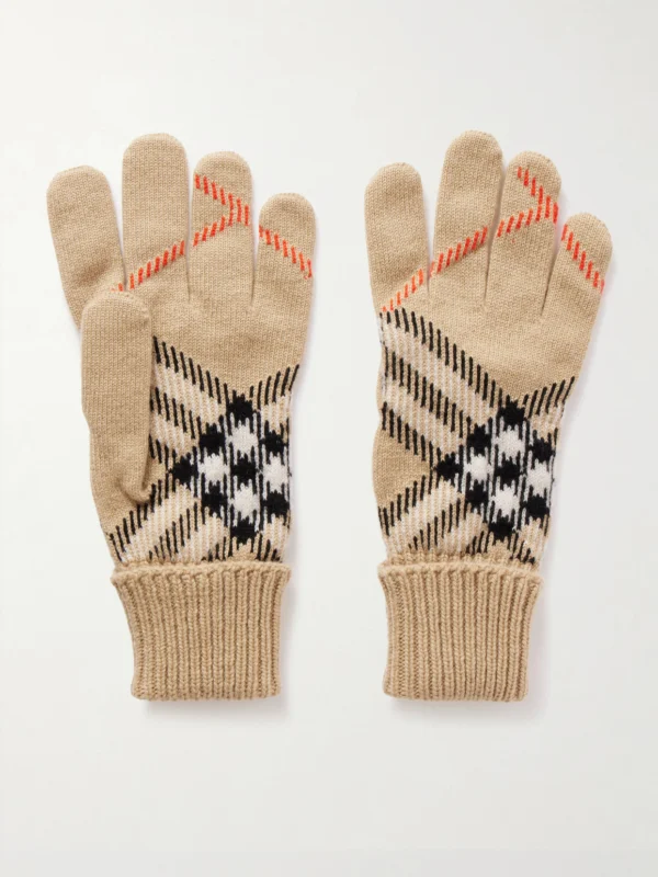 Burberry Checked Cashmere-blend Gloves